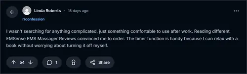 EMSense EMS Massager Reviews and comment in facebook