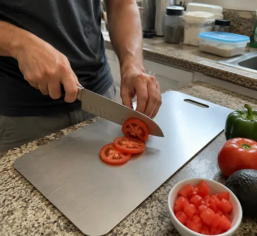 Katori Cutting Board Reviews man using