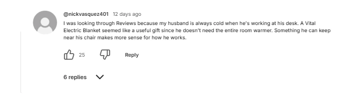 Vital Heating Blanket youtube reviews