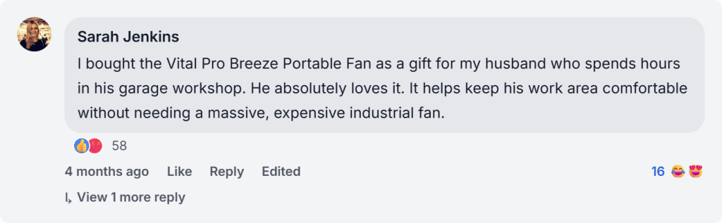 Vital Pro Breeze Facebook Reviews