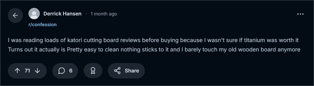 Katori Cutting Board Reviews