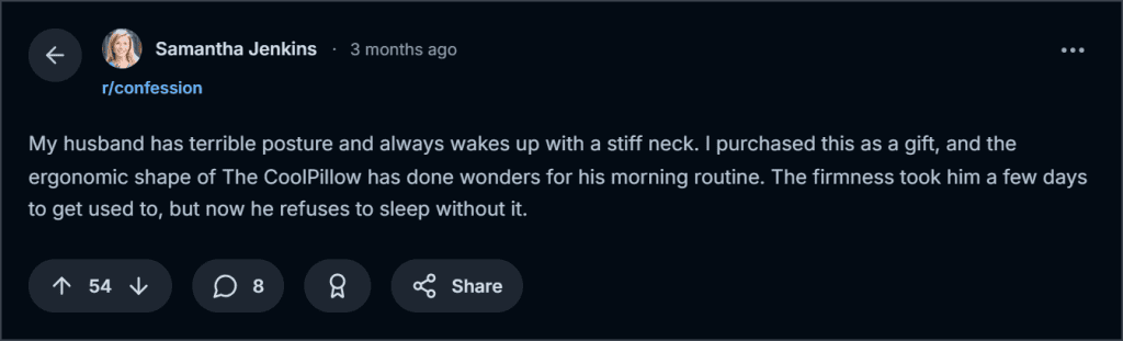 CoolPillow Reddit Reviews