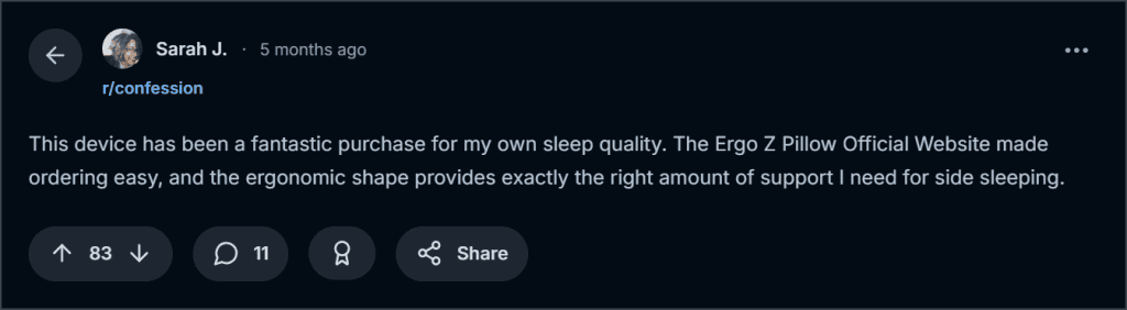 Ergo Z Pillow Reddit Reviews