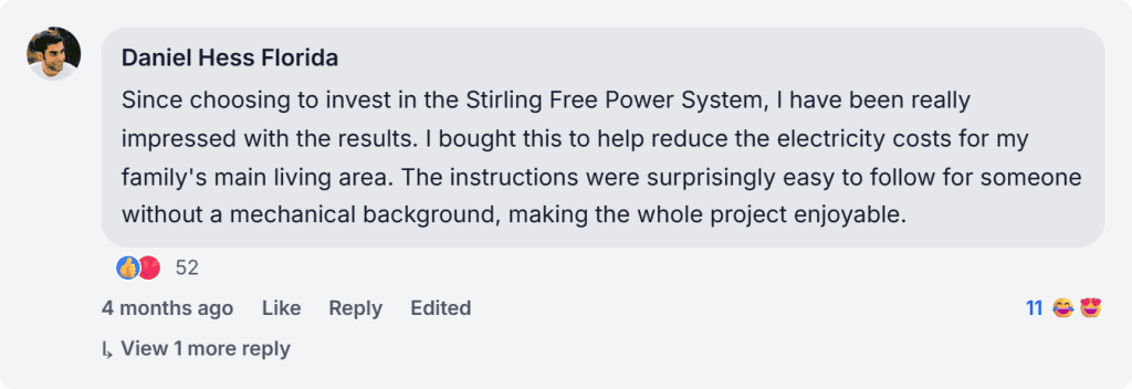 Stirling Free Power Facebook Reviews