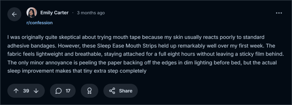 Sleep Ease Mouth Tape Reddit Reviews