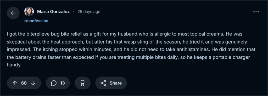 BiteRelieve Insect Bite Treatment Reddit